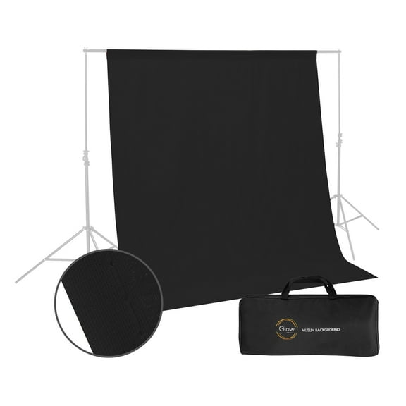 Glow Muslin Backdrop - 10x10' (Black)