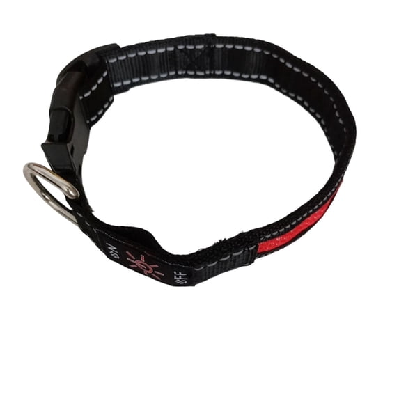 Glow & Go Night Safety Dog Collar - Red, Adjustable, LED Lighted for Visibility, One Size Fits Most Dogs - For Outdoor Walks, Evening Adventures, Pet Safety