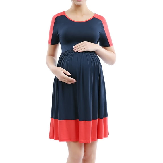 Glow & Grow Maternity Colorblock Skater Dress