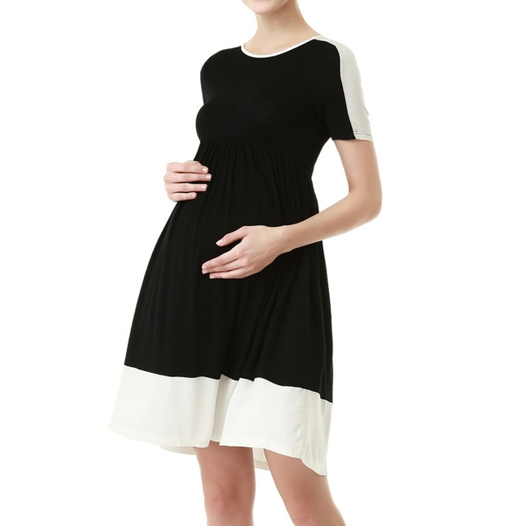 Glow Grow Maternity Colorblock Skater Dress Walmart