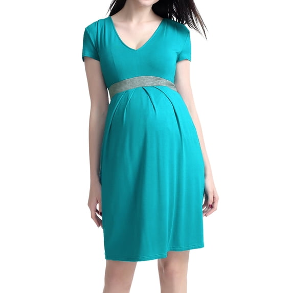 Glow & Grow Maternity Contrast Pleated Dress