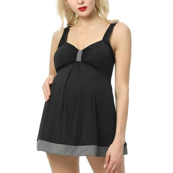 Glow & Grow Maternity Women's UPF 50+ Colorblock One Piece Swimsuit