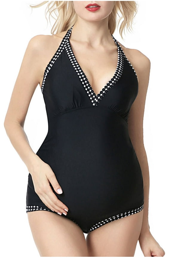 Maternity Women's UPF 50+ One Piece Halter Swimsuit