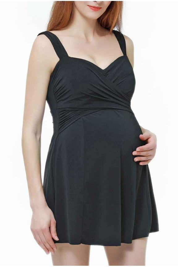 Maternity Women's UPF 50+ One Piece Swimdress (Regular & Plus Size)