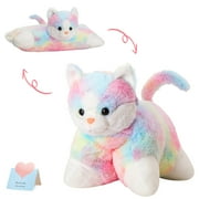 Glow Guards 16" Rainbow Cute Kitty Stuffed Animal Toy,Bedtime Sofa Decors,Christmas Birthday Children's Day Hoilday Gift for Toddler Kids