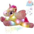 thumbnail image 1 of Glow Guards 18" Light up Musical Rainbow Unicorn Stuffed Animal,Glitter Sequins Unicorn Plush Toy,Children's Day Birthday Holiday for Girls Toddlers, 1 of 7