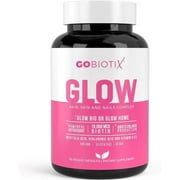 GoBiotix Glow Hair Skin & Nails Collagen Boost Multivitamin with Hyaluronic Acid & Biotin, 90 Caps