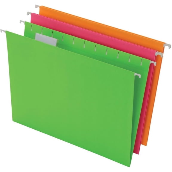 Glow Hanging File Folders, Letter Size, Assorted, Case Pack of 12 (81670)