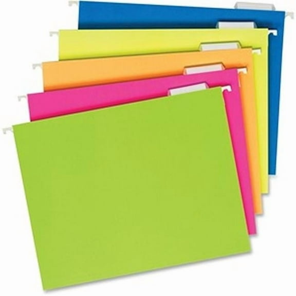 Glow Hanging Letter File Folder, Assorted Color - Pack of 25