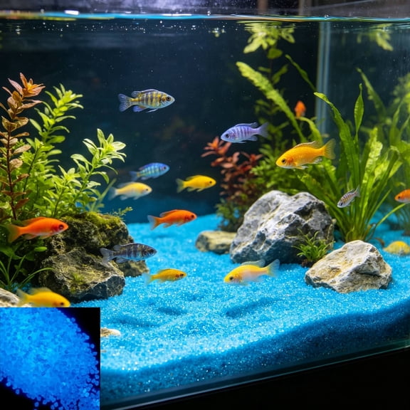 Glow In Dark Gravel Stone 2000 Pcs, Luminous Fish Tank Gravel Decorative Stones, Noctilucent Substrate for Betta Shrimp Tank Aquascaping