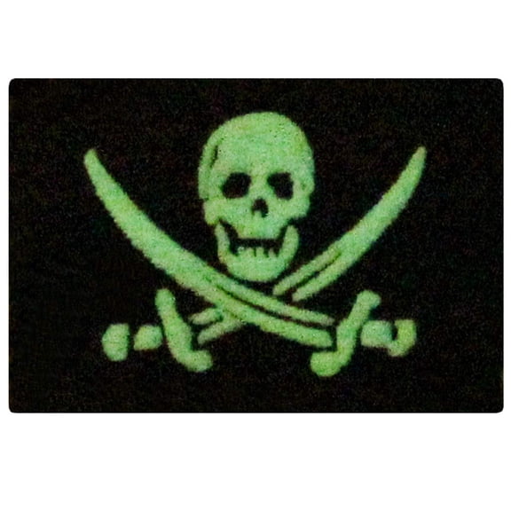 Glow In Dark Pirate Flag Military Morale Applique Fastener Hook And Loop Patch