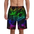 thumbnail image 1 of Glow In Dark Splatter Neon Men'S Beach Pants Quick Dry Short Swim Trunks With With Pockets And Mesh Lining Swimwear Beach Bathing Shorts Large, 1 of 1