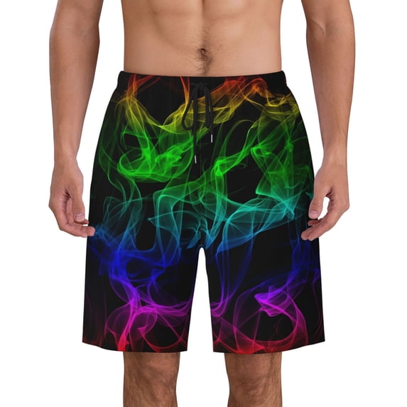 Glow In Dark Splatter Neon Men'S Beach Pants Quick Dry Short Swim Trunks With With Pockets And Mesh Lining Swimwear Beach Bathing Shorts Large
