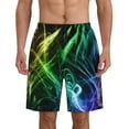 thumbnail image 1 of Glow In Dark Splatter Neon Men'S Beach Pants Quick Dry Short Swim Trunks With With Pockets And Mesh Lining Swimwear Beach Bathing Shorts X-Large, 1 of 1