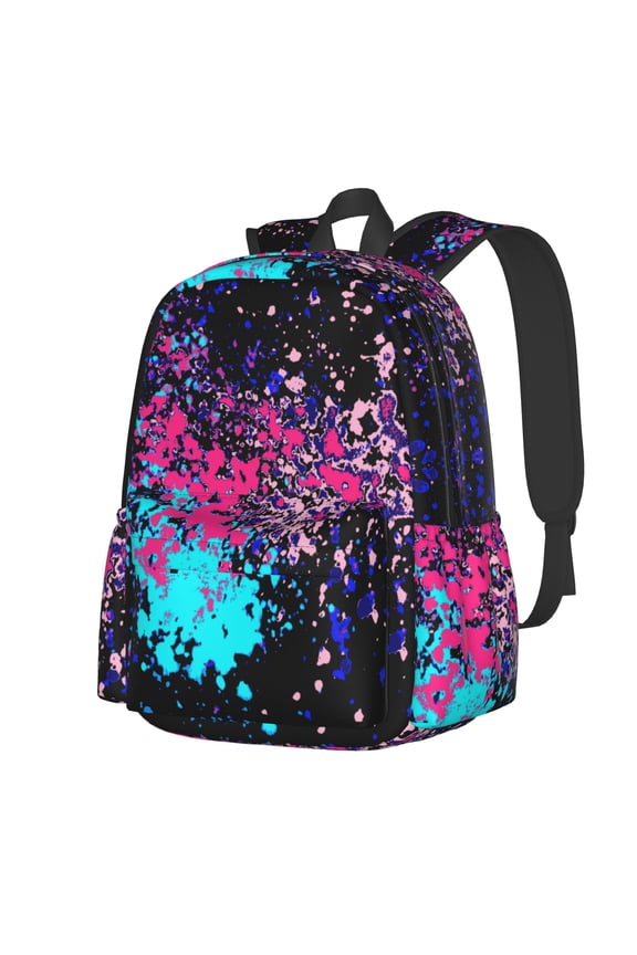 Glow In Dark Splatter Neon Multipurpose Backpack Lightweight School Work Large Capacity Laptop Packsack Picnic Camping Travel Backpacks
