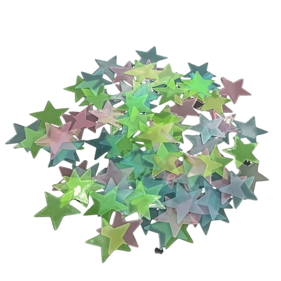 Glow In Dark Star Sticker for Ceiling 100Pcs 3D Glowing Star Wall Sticker for Kids Baby Bedroom Fluorescent Wall Decal