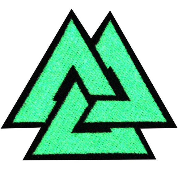 Glow In Dark Valknut Triangle Symbol Viking Norse Rune Morale Tactical Iron On Sew On Patch