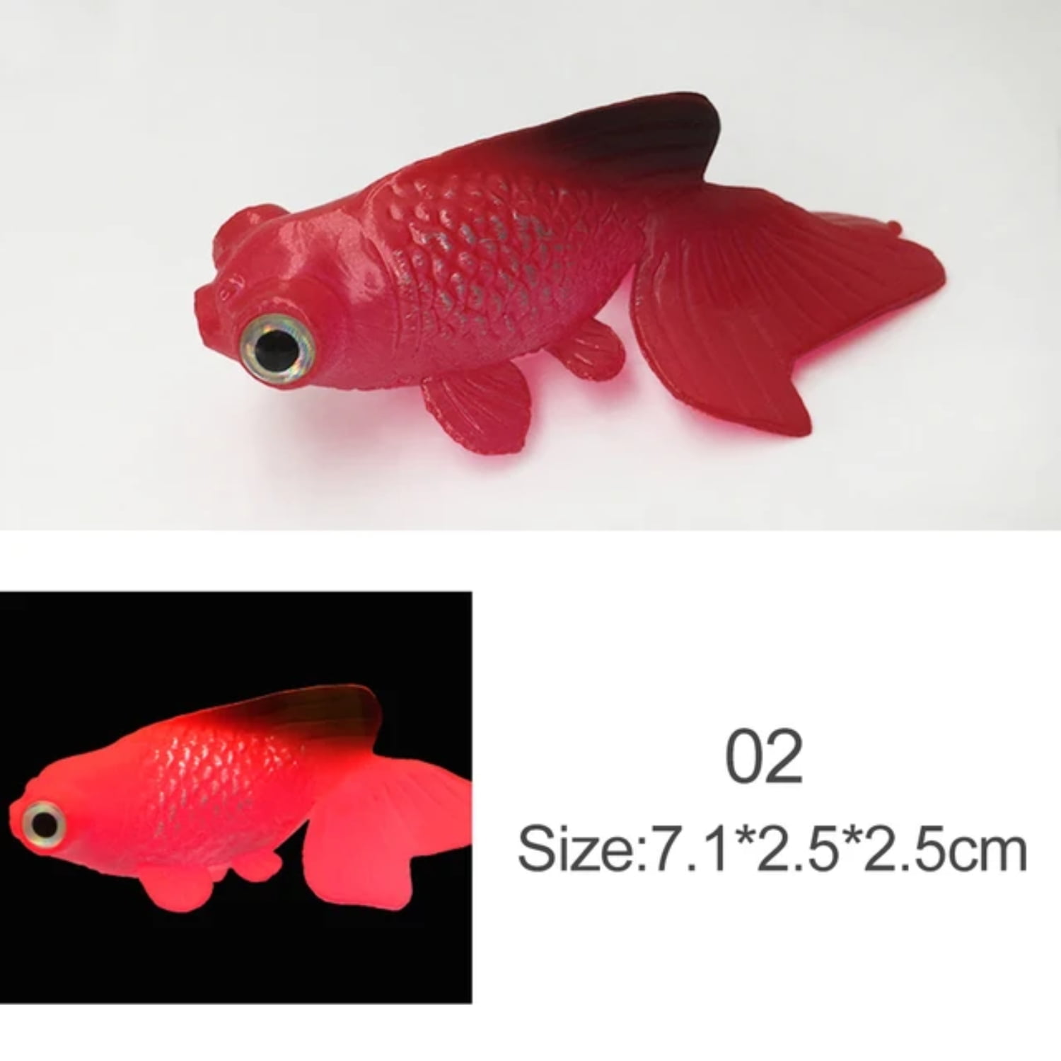 Glow In The Dark Artificial Aquarium Fishes Realistic Moving Floating Colorful Goldfish Fake ...