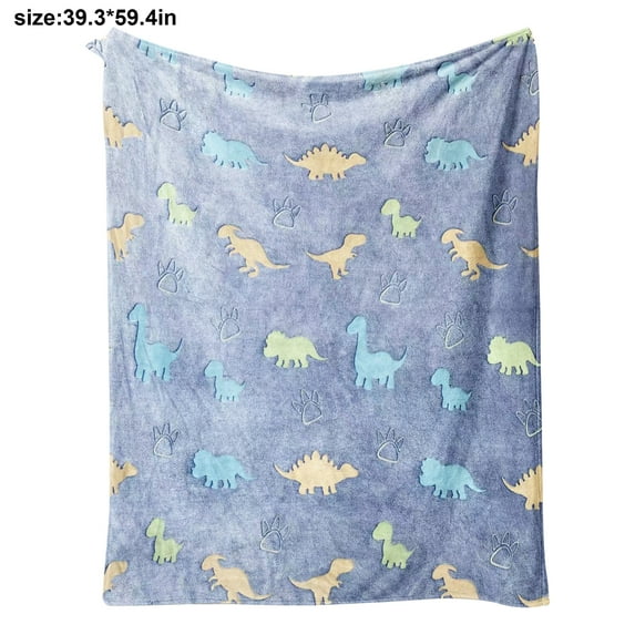 Glow In The Dark Blanket Stars Space Dinosaur Throw Blanket Gifts For Kids Soft Cozy Fluffy Luminous Plush Throw Blankets Unique Gifts For Boys Girls