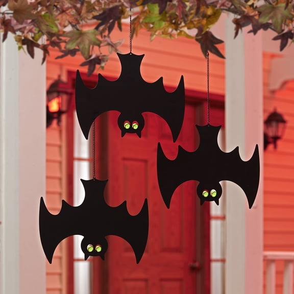 Glow In The Dark Decorative Hanging Bats for Outdoors - Set of 3