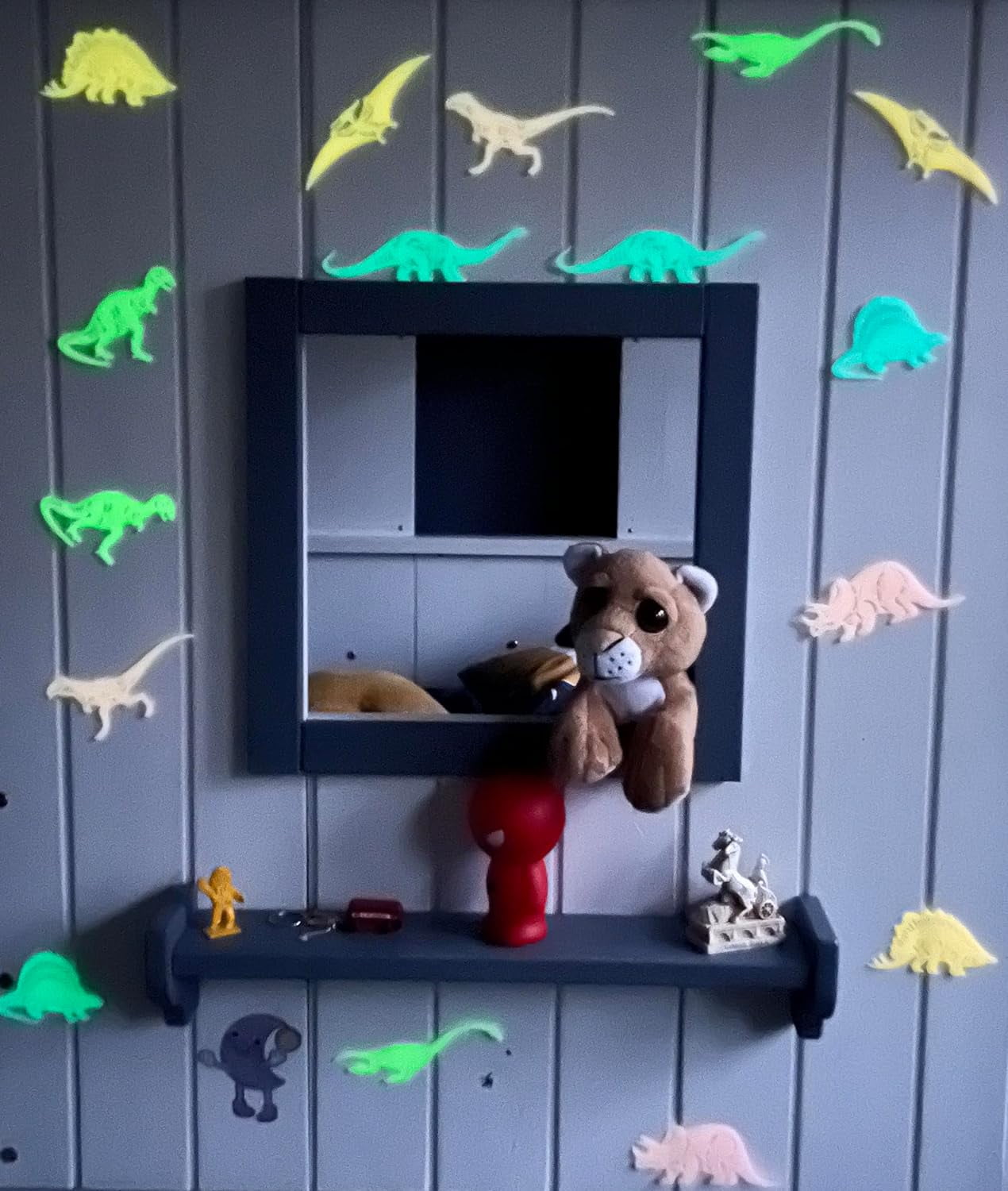 Glow In The Dark Dinos For Bedroom, Luminous Wall Decals PVC Material