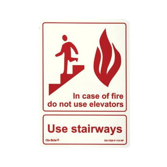 Glow In The Dark Exit Signs - peel and stick eg sign glow background; red text