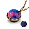 thumbnail image 1 of Glow In The Dark Galaxy System Double Sided Glass Dome Planet Necklace Pendant, 1 of 4