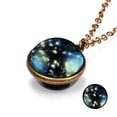 thumbnail image 1 of Glow In The Dark Galaxy System Double Sided Glass Dome Planet Necklace Pendant, 1 of 5