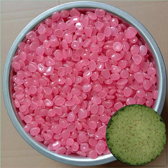 Glow In The Dark Garden Pebbles Stones For Yard And Walkways Decor DIY Decorative Luminous Stones(600 PCS)/ Glowing Stone 600pc Pink