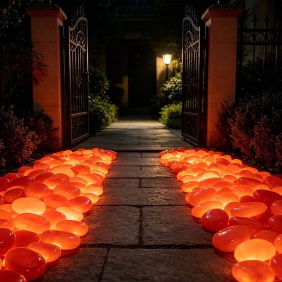 Glow In The Dark Garden Stones 20 Pack Plastic Pebbles Decorative Rocks For Yard Planter Vase Decor