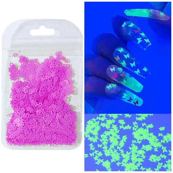 Glow In The Dark Glitter Luminous Craft Fluorescent DIY Decoration 9 Colors