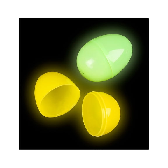 Glow In The Dark Green Plastic Easter Egg Decorations