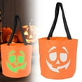 thumbnail image 1 of Glow-In-The-Dark Halloween Candy Bag Orange,Glowing Halloween Basket Pumpkin Bucket Multi Purpose Trick Or Candy Bag Halloween Decoration, Halloween Communication Center And Event Decoration Work., 1 of 9