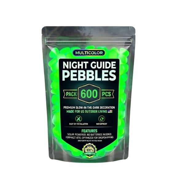Glow In The Dark Luminous Resin Pebbles Solar Light Charged Glowing Stones Garden Path Walkway Aquarium Decor