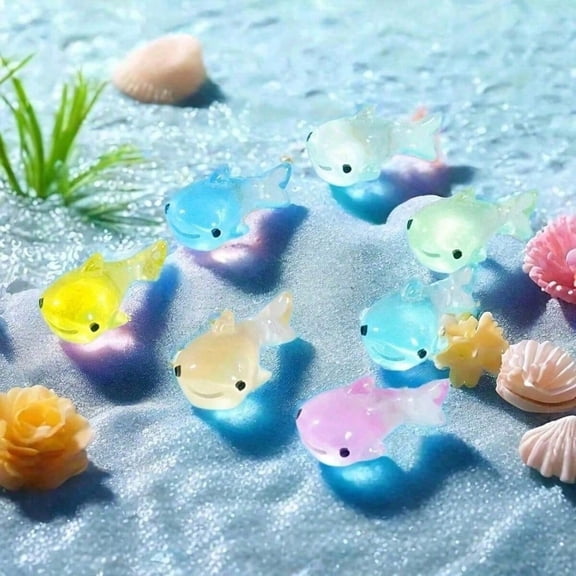 Glow In The Dark Mini Shark Figurines Modern Resin Decorations Suitable For DIY Garden Christmas Easter Bathroom Living Room Bedroom And Car Display