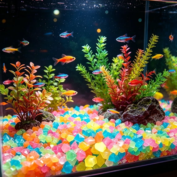 Glow‑In‑The‑Dark Pebbles 100Pcs Light‑Absorbing Luminous Resin Rocks Decorative Glowing Gravel For Garden Yard Aquarium Fish Tank Landscaping