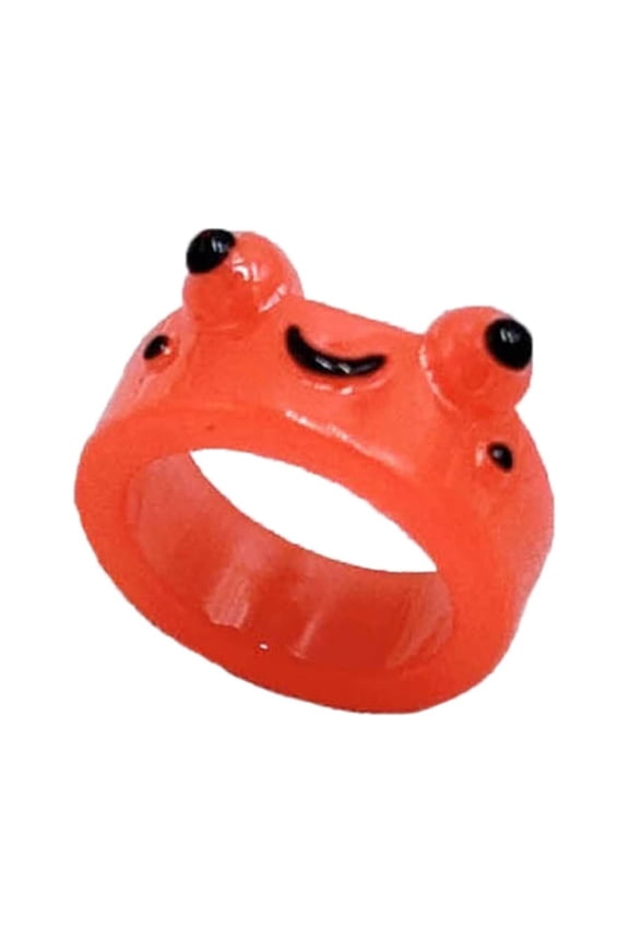 Glow In The Dark Rings Luminous Frog Ring Funny Animal Finger Ring Colored Ring