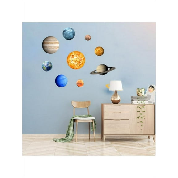 Glow In The Dark SOLAR SYSTEM Wall Stickers 9#Planets Mars Decal Kids Room Decor