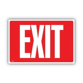 Glow-In-The-Dark Safety Sign, Exit, 12 X 8, Red | Bundle of 2 Each