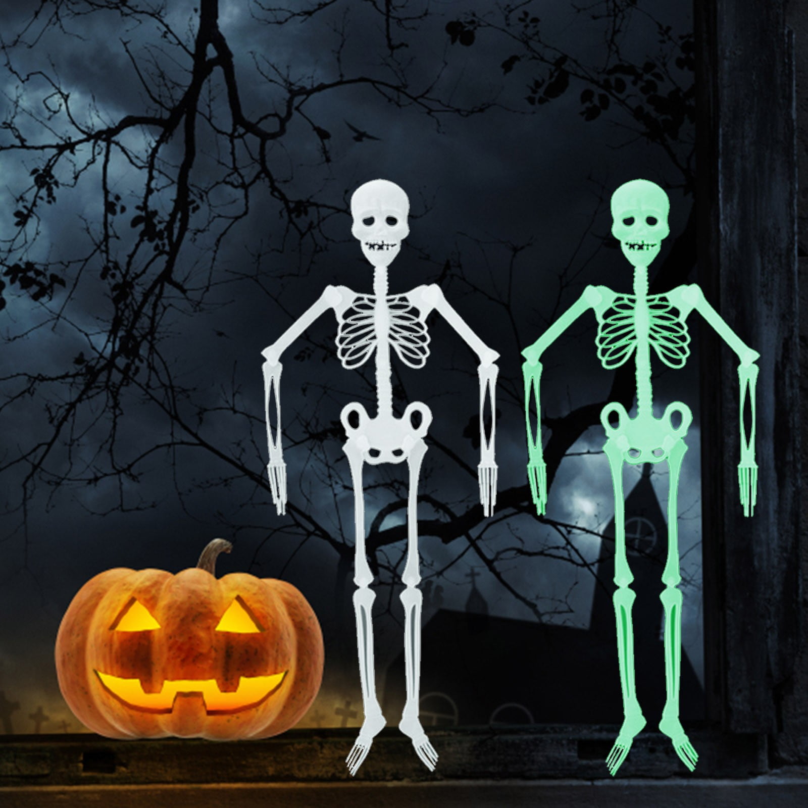 Glow In The Dark Skeleton Halloween Props Bar House Decorations