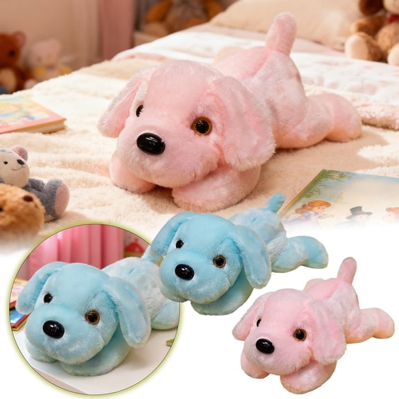 Glow In The Dark Soft Stuffed Animal Cuddly Puppy wirh Gentle Night Light for Kids Bedroom Comfort