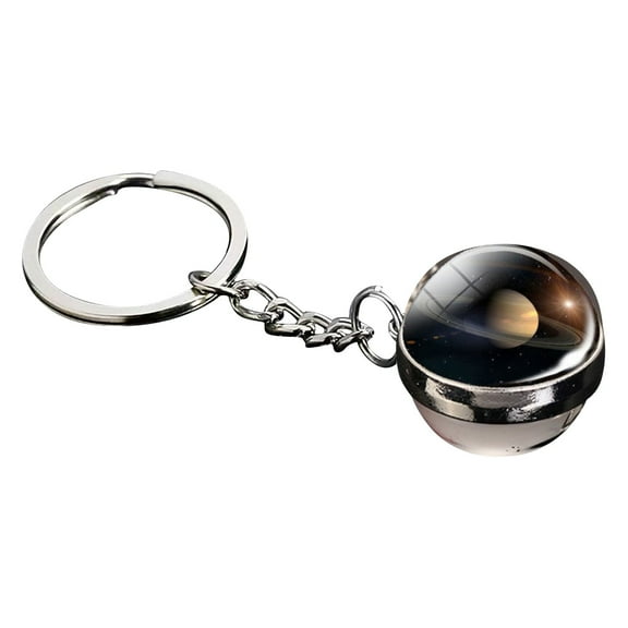 Glow In The Dark Solar System Planet Keychain Luminous Galaxy Keyring (H)
