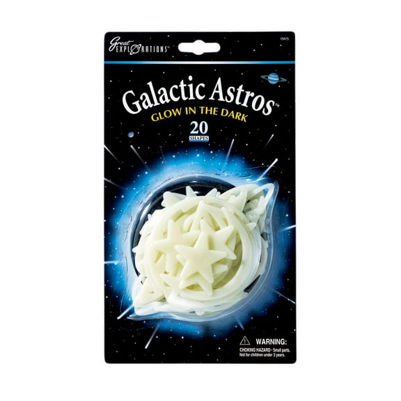 Glow-In-The-Dark Star Packs-Galactic Astros 20/Pkg