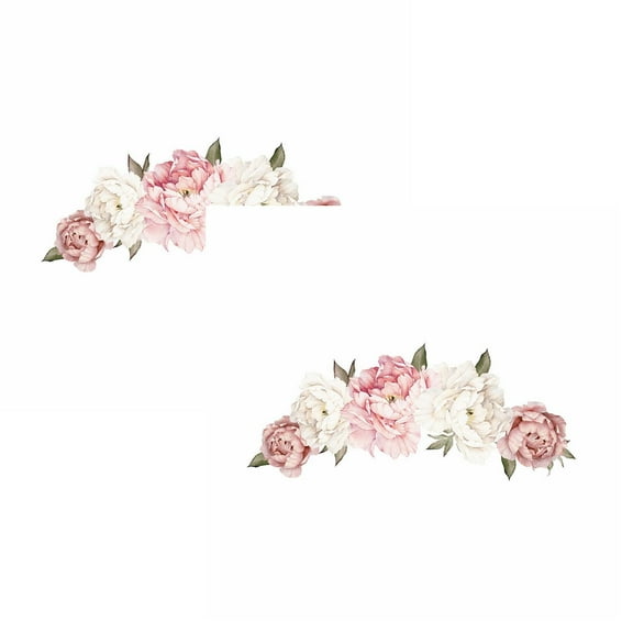 Glow In The Dark Stars Floral Peonies Wall Decal Peony Bouquet Flowers Removable Peel And Stick Wall Sticker