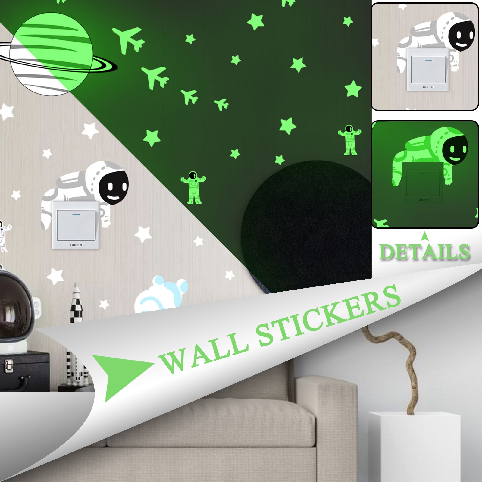 Glow In The Dark Stars For Ceiling,Glow In The Dark And Astronaut Wall ...