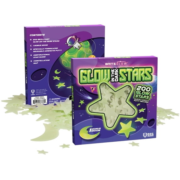 Glow In The Dark Stars with Planets & Constellation Map Includes Sticky Putty for Star Stickers I Outer Space