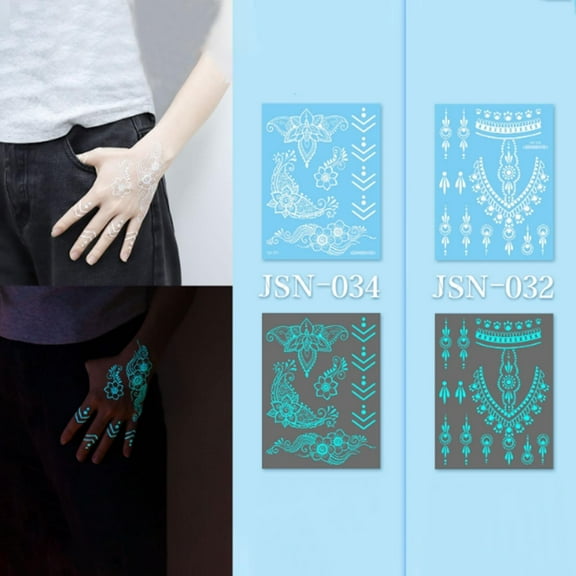 Glow In The Dark Temporary Stickers for Nighttime Visibility and Unique Body Art Design