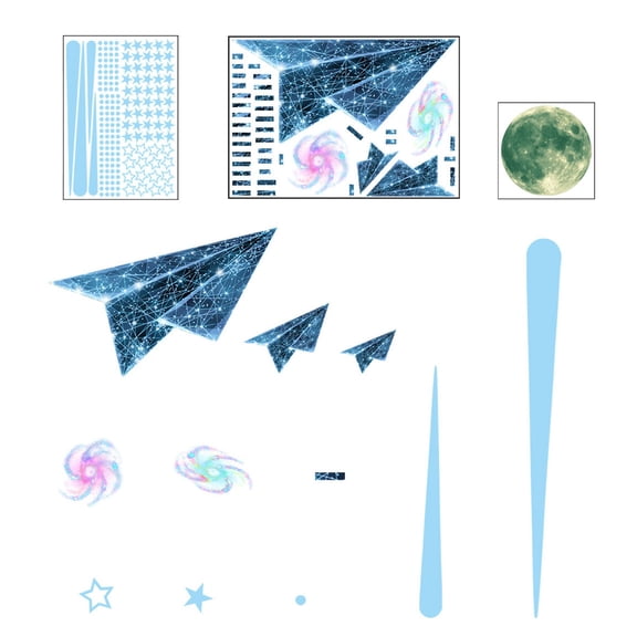 Glow In The Dark Wall Stickers Universe Galaxy Stars Planets Removable Self Adhesive Decal For Bedroom Ceiling Kids Room Night Light Decor