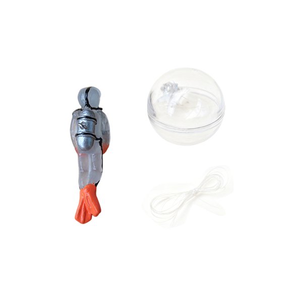 Glow-In-The-Dark White Diver With Floating Ball And Line - Aquarium Floating Decor Underwater Scene Ornament For Fish Tank, Ocean-Themed Aquascape, Home Aquarium Decoration