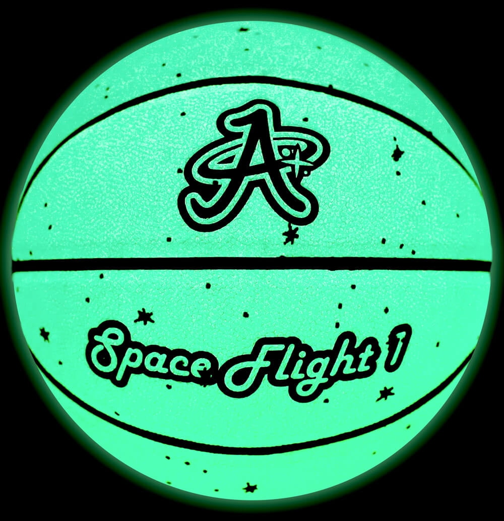 Glow In The Dark Youth Basketball, Space Flight 1 Size 5 (Galactic Glow)